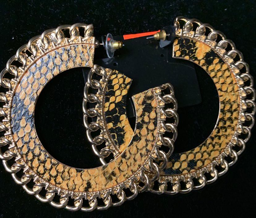 Yellow snakeskin Earrings!