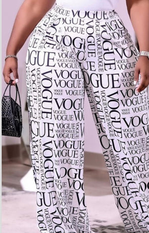 Gorgeous White & Black Vogue Wide leg Pants