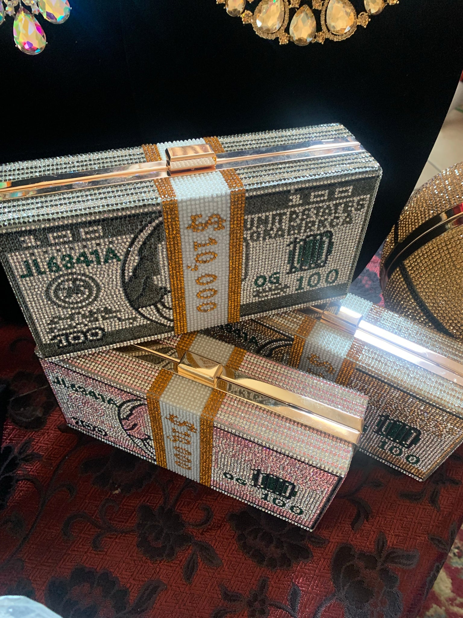 Beautiful Bling Money Clutch bags