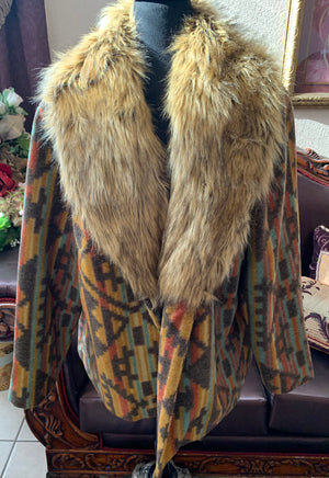 Beautiful Multicolored Coat w/ Fur