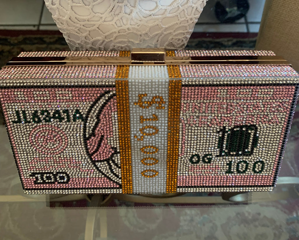 Beautiful Bling Money Clutch bags