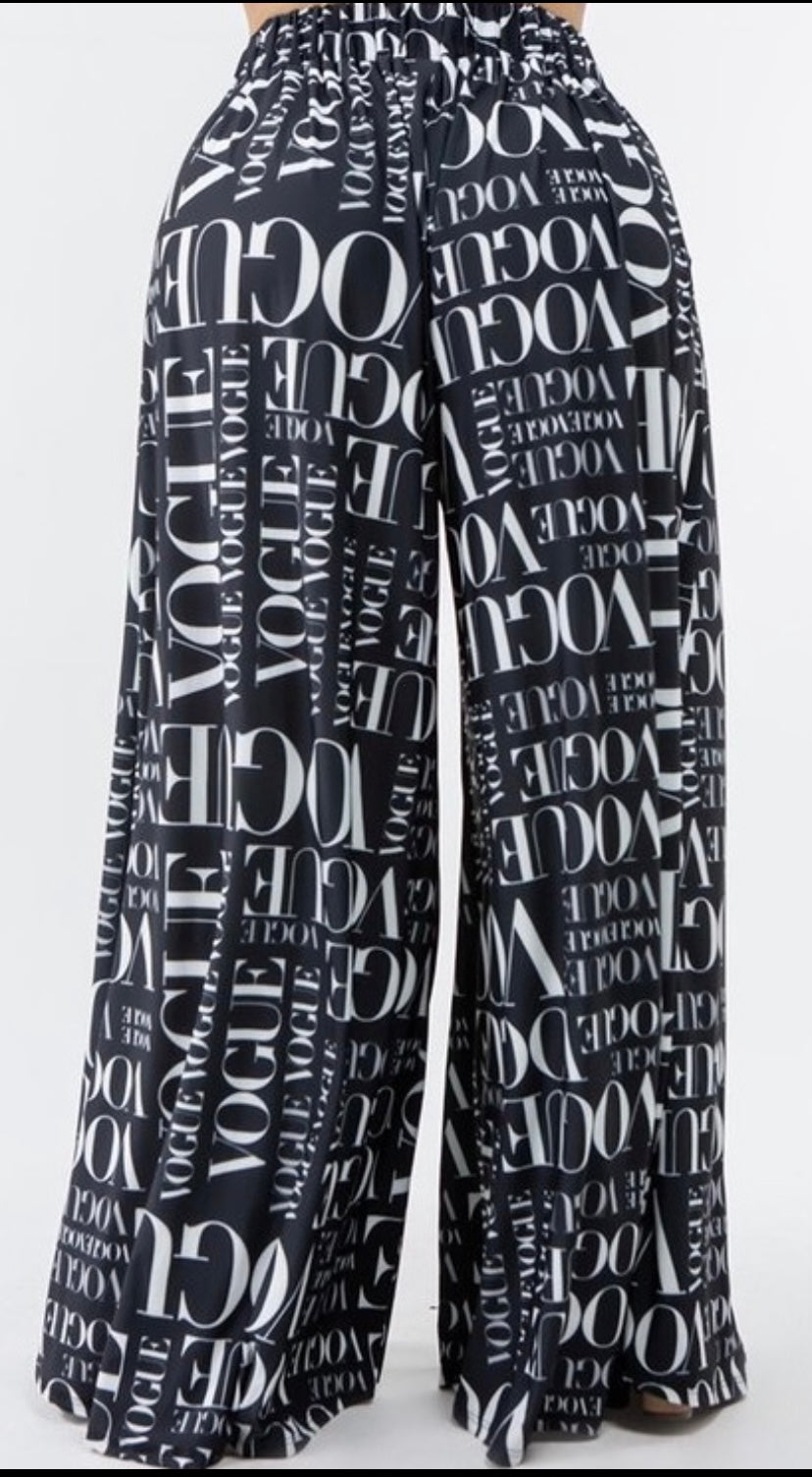 Black and White Vogue Palazzo Pants