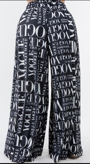 Black and White Vogue Palazzo Pants