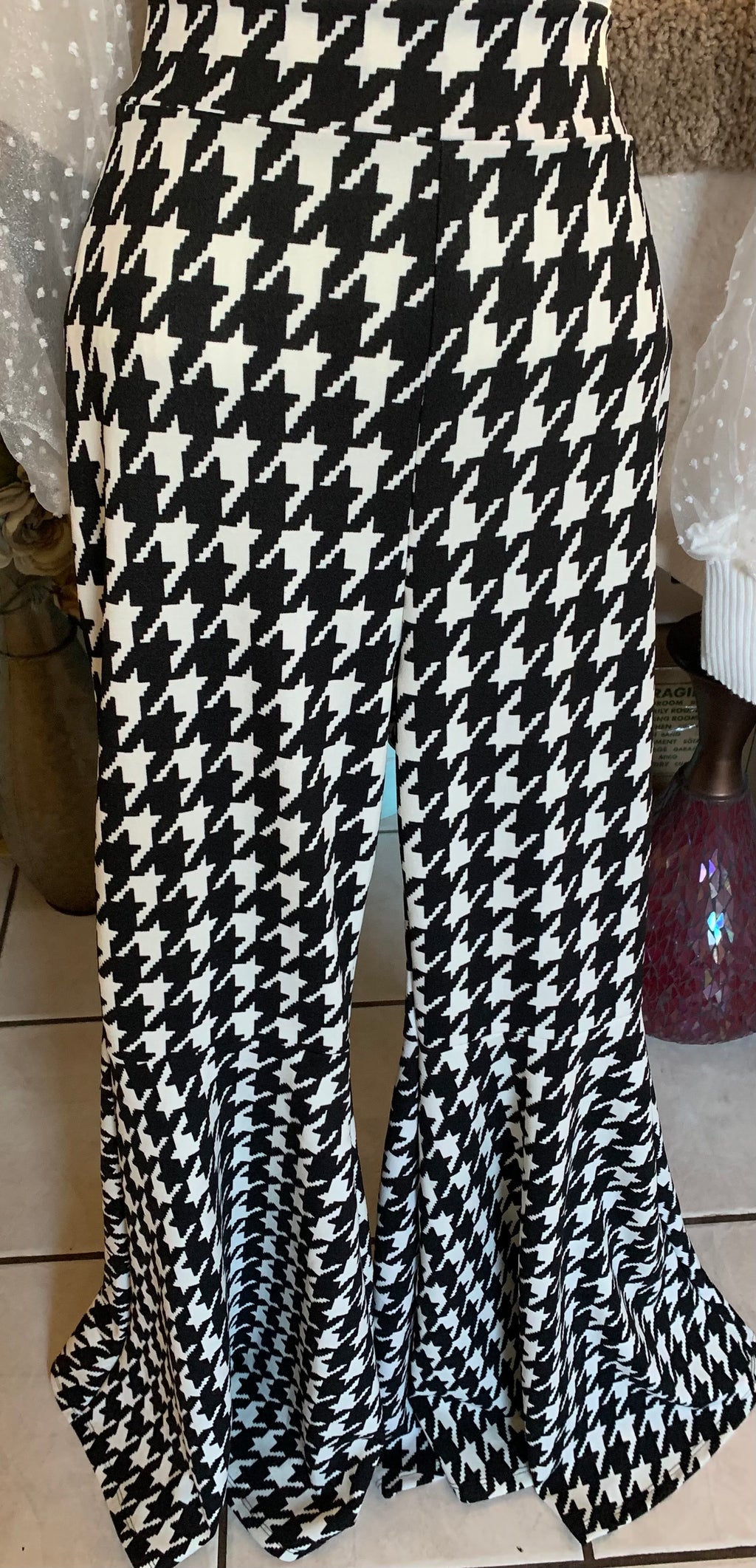 Beautiful Black & White Houndstooth Bell Bottoms